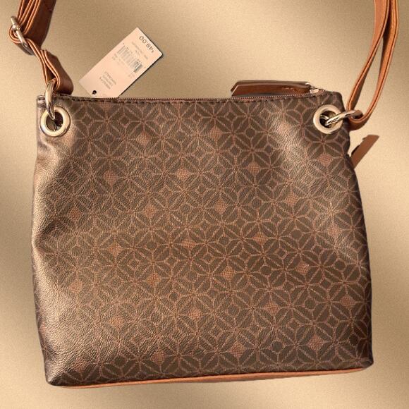 Rosetti Crossbody Bag with Double Front Zippered Pockets & Adjustable Strap - Picture 4 of 9